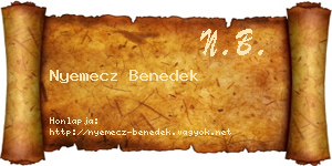 Nyemecz Benedek névjegykártya